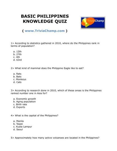 philippine trivia questions|popular trivia night questions.